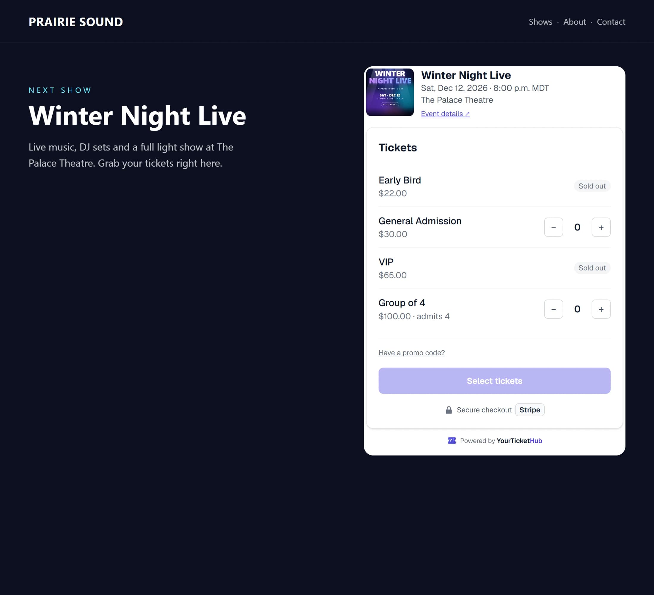 Sell tickets on your own website
